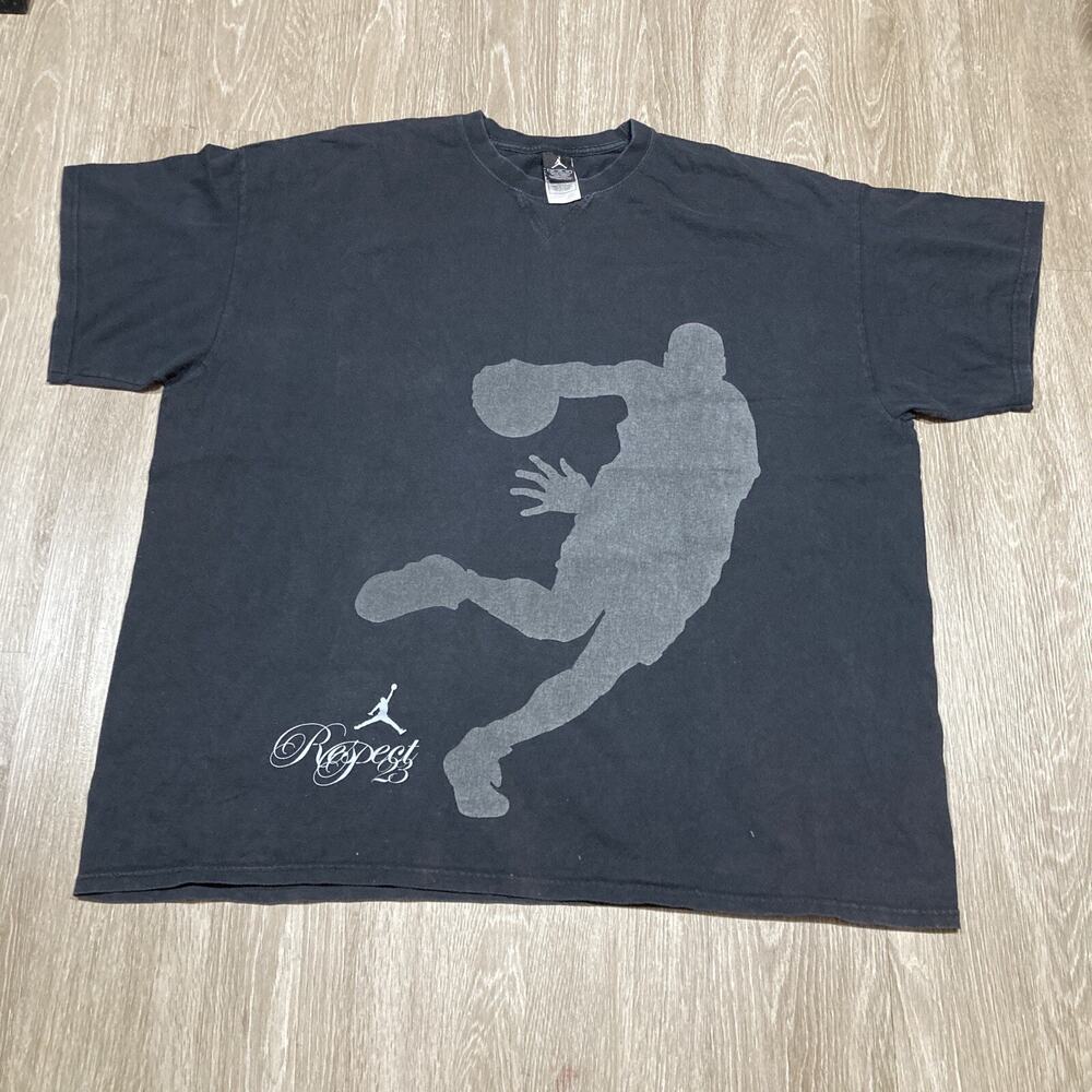 Jordan Shirt 3XL 00s Y2k Reflective Respect 23 Basketball Mega Print Tee